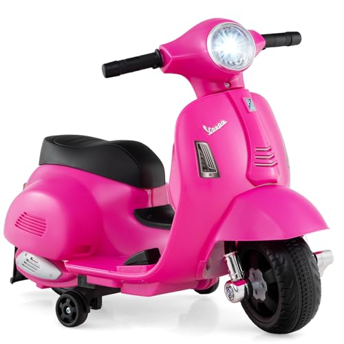 Licensed Vespa Scooter Kids Motorcycle by OLAKIDS, 6V Ride on Electric...