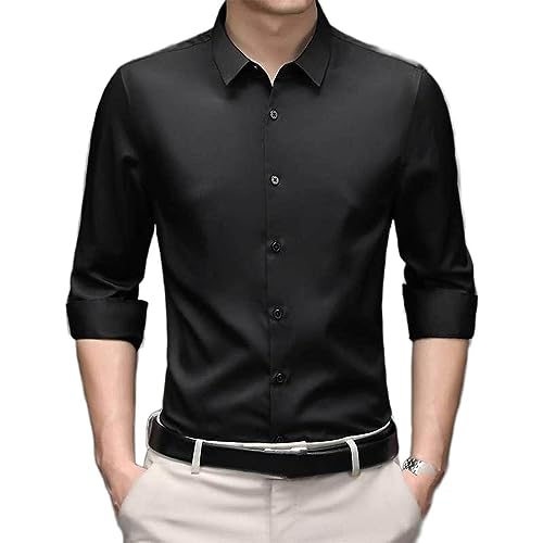 Robe confortable pour homme sans poche chemise anti plis élastique