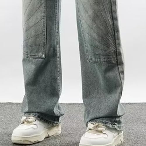 Mens Straight Leg Jeans Men's Jeans Relaxed Fit Cotton Mid Rise Classic Loose Fit Pants with Pockets4