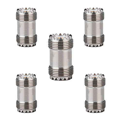 Urtop 5 Pack PL-259 UHF Female to UHF Female Connector, RF Adapter UHF Female to Female Coax Coaxial Radio Converter Coupler