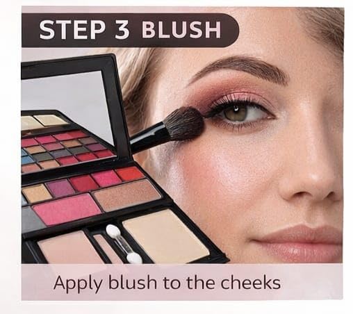 K3NTERPRISES 24 Shade Eyeshadow Palette, Rose Gold and Pink Tones, Shimmer and Matte Finish, Black Truffle to Sandalwood Shades 2