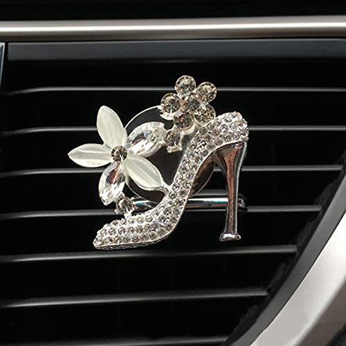 SDLAJOLLA High Heel Shoe Car Air Vent Clip Charm, Freshener Creactive Shape Rhinestone Bling Crystal Car Accessories for Car Interior Decoration