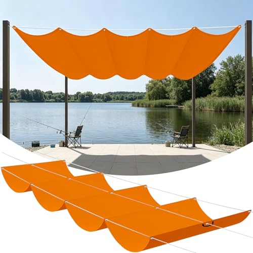 Voile ombrage vague rétractable orange 120x400 cm en polyester 180g