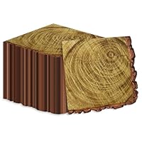 Holzmaserungsservietten, Einweg-Papierservietten für Holzfäller, rustikale Party, Walddekorationen, Campingbedarf, Geburtstag, 33 x 33 cm, 100 Stück