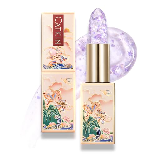 CATKIN Lip Balm Tinted Color Changing Lipstick Ultra Hydrating Lip Moistrurizer Lip Care with Vitamin E Nourishing For Cracked & Dry Lips 0.12 oz C07 Amethyst