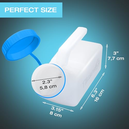Tilcare 19011 Urinals For Men Glow In The Dark Lid By Tilcare (1 Pack) - 32Oz/1000Ml Thick Plastic Mens Bedpan Bottle thumb #6
