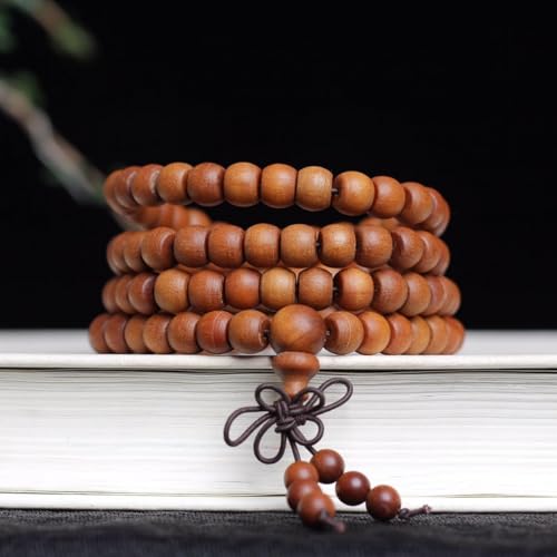 Image of Zen Dear Unisex Teak Wood Prayer Beads Buddha Buddhist Beads Japa Mala Necklace Bracelet Bead