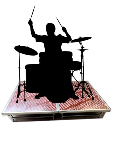 Portable Folding Stage Platform 4/5/6 Ft - Heavy Duty Mini Performance Deck for Indoor/Outdoor Events, Camera Riser (H 30-50cm/11.8-19.7in, 180x128cm)