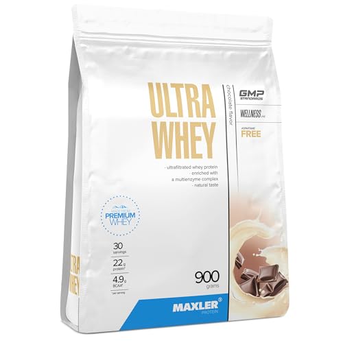 Maxler Ultra Whey Proteina - Proteina Whey - Proteinas para Masa Muscular - Proteinas Whey Isolate - Proteinas Whey - Chocolate - 900g de Proteina