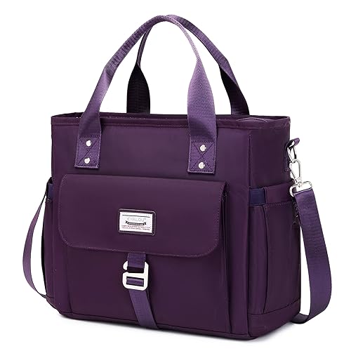 KYALOU Medium Tote Purse Bag for Women & Men, Waterproof Top Handle Bags Shoulder Crossbody Handbag for Work Schoool Gym Beach Travel Shopping Grocery - Purple