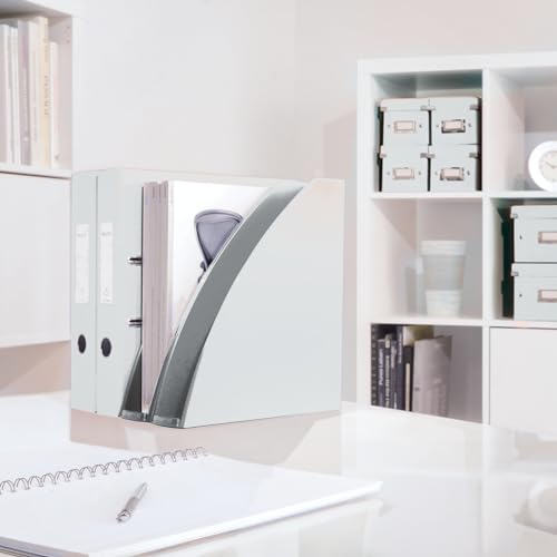 Leitz WOW Collegeblock A5 kariert, 160 Seiten, 80 Blatt FSC-zertifiziertes Papier 80 g/m², Doppelspiralbindung, PP-Einband, Notizbuch mit Sichthülle und Lineal, Für Büro oder Schule, Weiß, 46410001