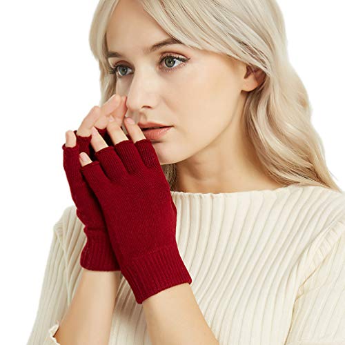 Novawo Wolle Mischung Fingerlose Handschuhe Warme Armlinge Unisex-Schreibhandschuhe Cover