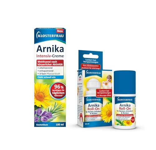 Klosterfrau Arnika Intensiv-Creme & Roll-On | 100 ml & 50 ml | Wohltuend nach körperlicher Aktivität | Vitalisierend und entspannend