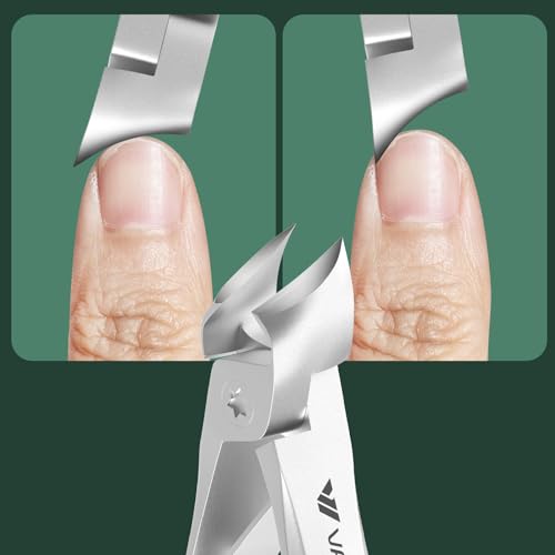 Image of Nail Clippers for Men and Seniors 2-Pack Large Wide Jaw Opening, Sharp Slant Blade & Curved Blade Toenail Clippers for Thick Nails, Heavy Duty Nail Cutter for Thick Toenails and Ingrown Nails