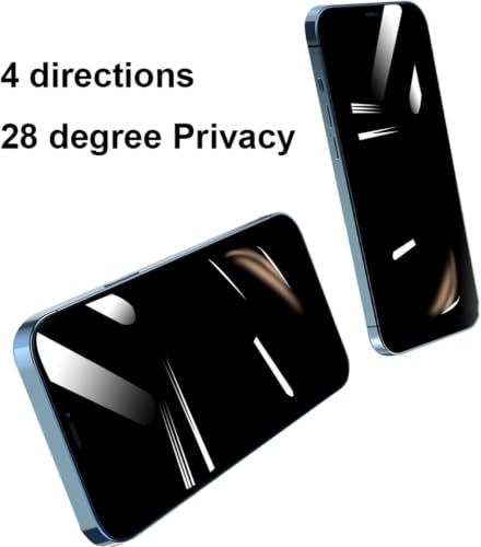 Image of Skinomi 4 Way 360 Privacy Glass Screen Protector Guard, Horizontal and Vertical Anti Spy Tempered Glass Screen Film for iPhone 12 Pro Max [1 Pack]