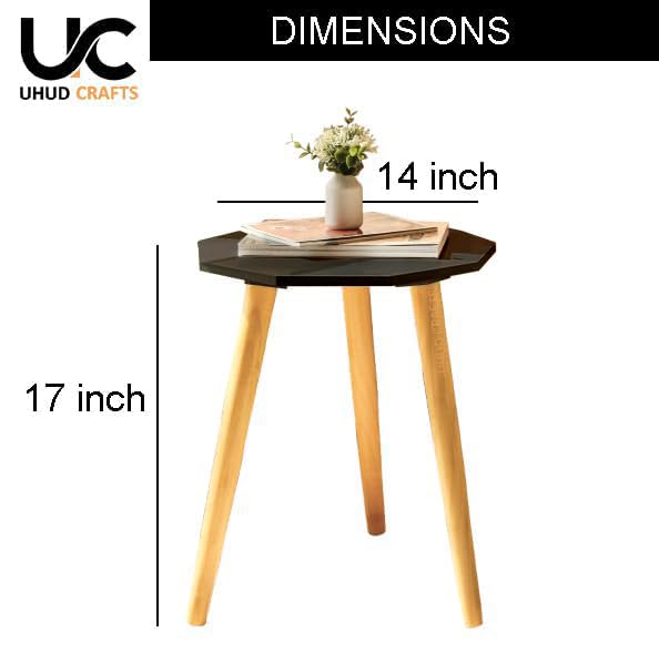 Image of UHUD CRAFTS Home Decor Multipurpose Wooden Coffee Table /Centre Table /Side Table /End Table /Tea Table for Living Room,Bedroom, Balcony & Office - Black