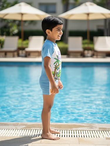 Image of KiddoPanti Boys & Girls Half Sleeve Mid Thigh Length Swim Suit