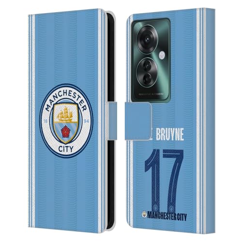 Head Case Designs Officially Licensed Manchester City Man City FC Kevin De Bruyne 2023/24 Players Home Kit Leather Wallet Case Compatible with Oppo Reno11 F 5G / F25 Pro 5G