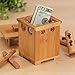 Bits and Pieces Wooden Puzzle Box Bamboo Tower Design Puzzle Box with Hidden Compartment Brainteaser, Solution Included