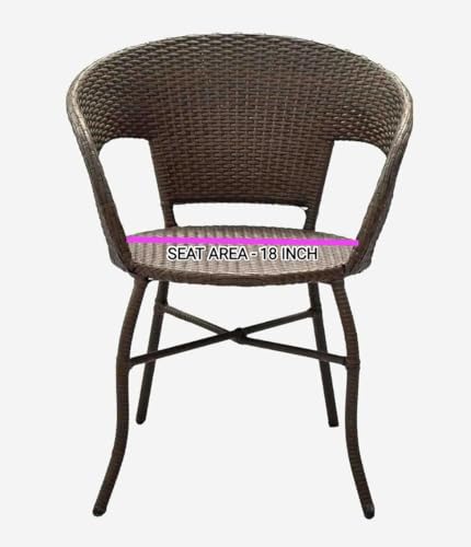 Image of PRATHAM India 2+1 Outdoor Indoor Patio Set Bistro Set Rattan Chair Patio Set Lawn Balcony Hall Outdoor Garden D 12 Chair Table Set (Chocolate Brown)