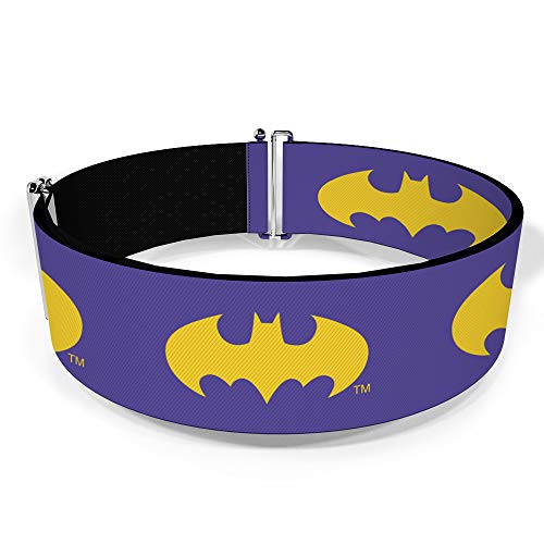 Buckle-Down DC Comics Belt, Cinch Belt Batman Signal Purple Yellow, 3.0 Inch Wide, Adjustable2