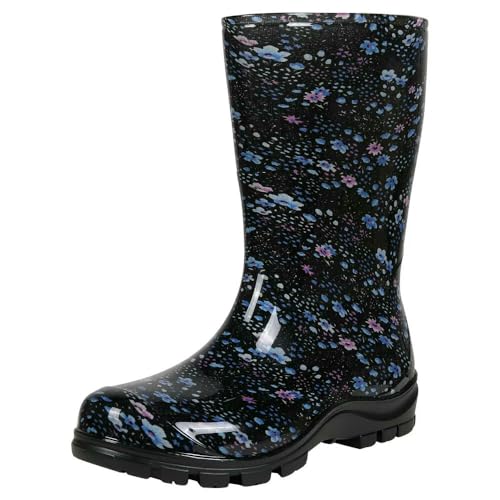 ZBDZSW Botas de Lluvia de Verano para Mujer, Zapatos de Lluvia Estampados a la Moda, Botas Antideslizantes Impermeables para Trabajo al Aire Libre, Zapatos de Goma cómodos