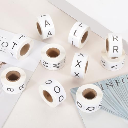Étiquettes d'inventaire autocollantes 2,5 cm - Repérage par lettres majuscules - 6