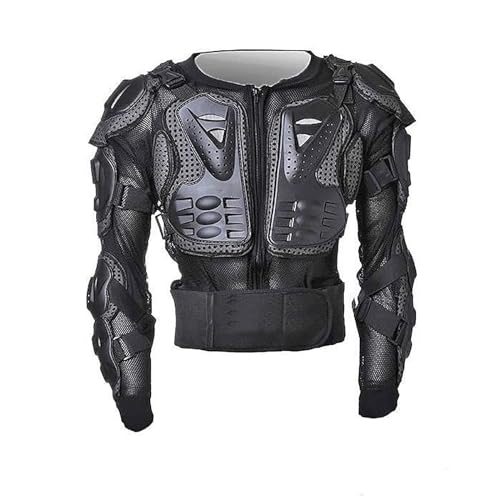 TDR Adult Motorcycle Full Body Armor Jacket Motocross Dirt Bike Chest Back Shoulder Elbow Protection Gear Ventilation Black Protective Equipment (X-Large)