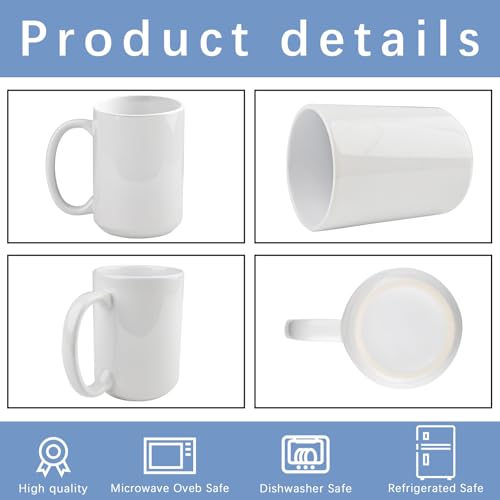9 tazas sublimación 15 oz con cajas, asa redonda miniatura 2