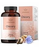HERBAMAMA Chicory Root Fiber Capsules - 1200mg Chicory Root Powder for Gut Cleanse & Digestive Support - Vegan, Non-GMO Inulin Prebiotic Fiber Supplement