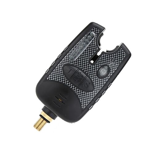 VICASKY Sensitive Electronic Fishing Bite Alarm Indicator Tones Sensitivities Loud LED Light Clip Design for Fishing Rods Battery Not Included Black