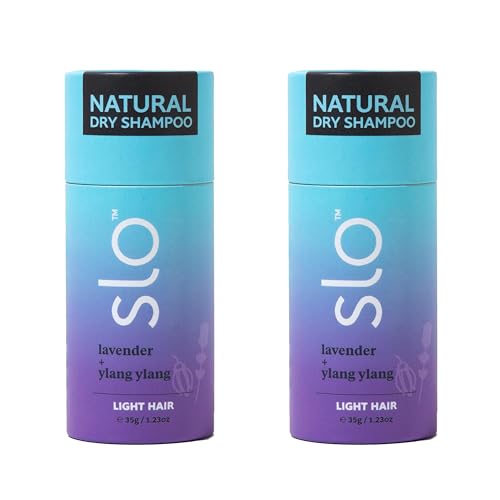 Slo Natural Dry Shampoo | Light Hair Lavender + Ylang Ylang | 2 Pack (2 x 1.94 Oz)