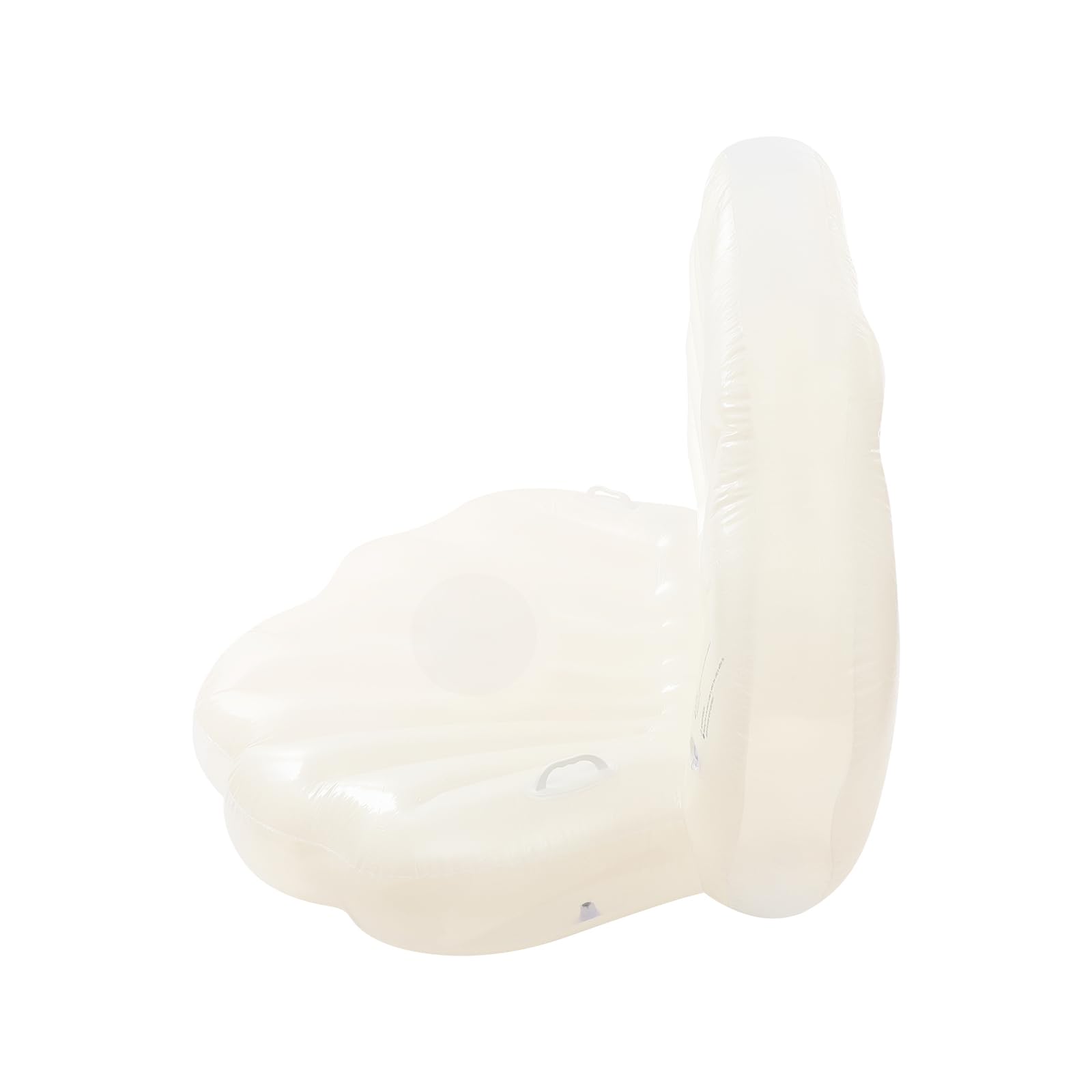 Galleggiante gonfiabile a forma di conchiglia, 120 x 120 x 120 cm, portata 100 kg, con palla di perle e maniglie, in PVC, per piscina, spiaggia, feste, extra spesso, bianco