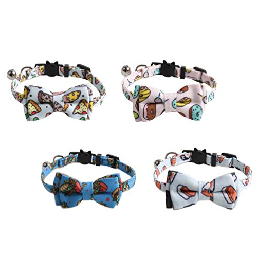 POPETPOP 4Pcs Coleira de Gato Separável Com Laço Bonito E Coleira de Animal de Estimação de Sino Sep