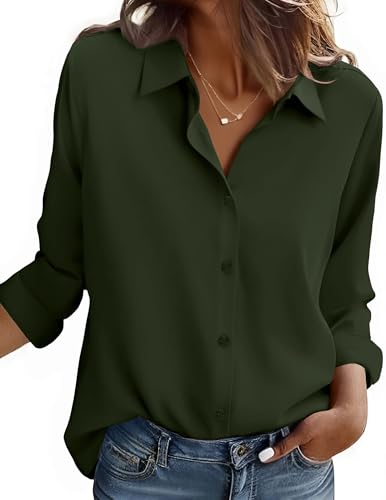 Zeagoo Women Button Down Shirt Women Blouses Dressy Casual Long