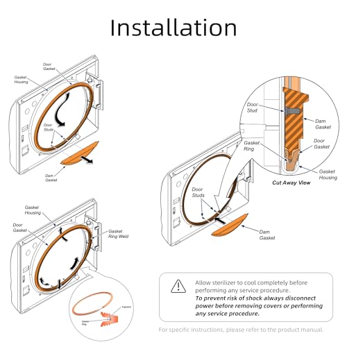 AGILLE M11 Door Gasket Kit Fit for Midmark M11 Ultraclave & M11D Steam Sterilizers, Includes Door Gasket and Dam Gasket #053-0527-00# 002-0504-00, Made from 100% High Quality Synthetic Silicone - Thumbnail 4