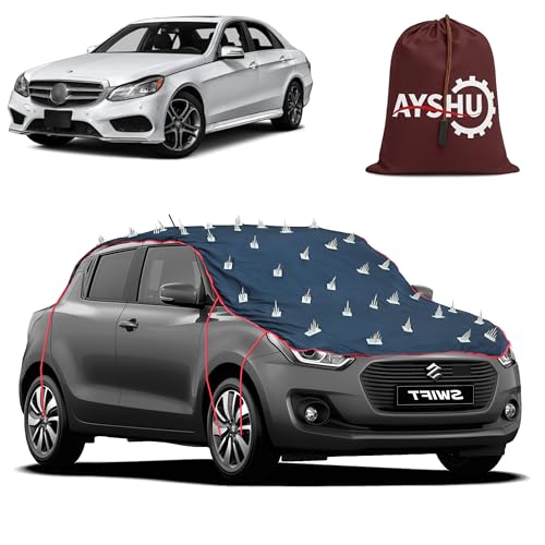 Image of AYSHU Water-Resistant Spike Car Cover for Mercedes Benz E Class E240 - Protects from Dogs, Monkeys, Dust, Sunlight & UV - Full Roof Universal Fit