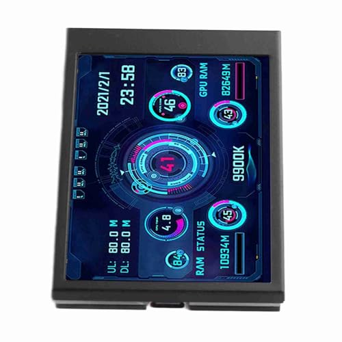 Image of ZJchao Pc Temperature Display, 3.5in Computer Temp Monitor Full View Display Computer Temp Monitor Computer Temperature Display with Stand for aida64 PC CPU RAM Hard Disk Data