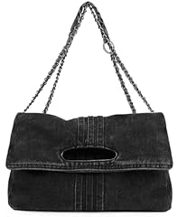 #E Black Denim Bag for Women