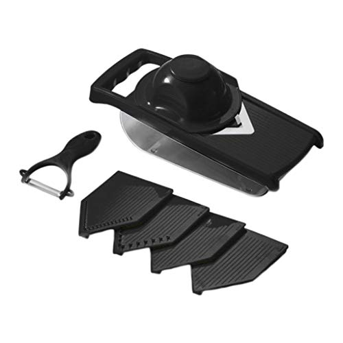 MERIGLARE Multifuncional Fruta Vegetal Batata Pepino Cortador de Cenoura 7 Peças - Preto