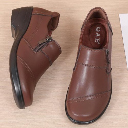 Image of QAE Loafers for Women Comfortable Loafers Slip-Ons Dress Shoes for Women Business Casual Work Office Shoes Women's Orthopedic Walking Shoes
