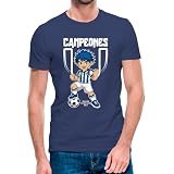 Camiseta de Manga Corta Real Sociedad Campeona de la Copa del Rey 25-26 con Personaje Futbolista (14- Camiseta Talla XL)(Denim Manga Corta)