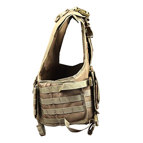 Goetland Tactical Vest Military Modular Vest Ultra-Light Outdoor Hunting Airsoft War Game 900D Polyester Paintball Training Vest for CS Combat Fishing Hiking Adjustable S-XXL Mud - Image 3