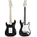 ZENY 39in Full Size Electric Guitar with 10W Amp, Case and Accessories Pack Beginner Starter Package, Black