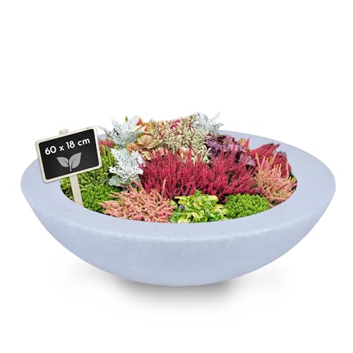 Roto Pflanzschale 'Ballett 600', Kunststoff, Altsilber, Ø 60 cm, Höhe ca. 18 cm