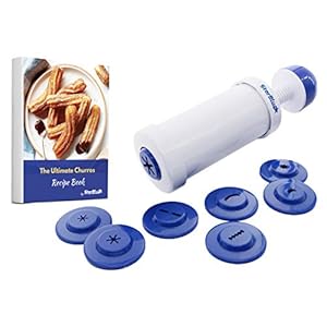 StarBlue Churrera Churro Maker with FREE Recipe e-Book – Easy Piping Nozzle Tool for Deep Fry Churro in 8 Difference…