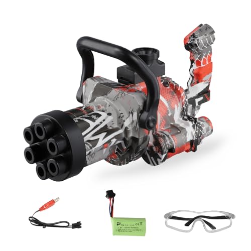 Electric Blasters with Goggles, Automatic Blaster Pistol, Outdoor Activities Shooting Team Game Toy, Suitable for Teens 14+ and Adults(Red, Gel Ball Not Included)