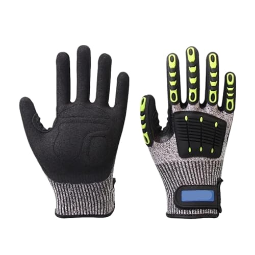 Genérico Guantes de trabajo for mecánicos GMG TPR: resistentes a cortes, antivibración, amortiguadores de impactos y resistentes al aceite.(M)