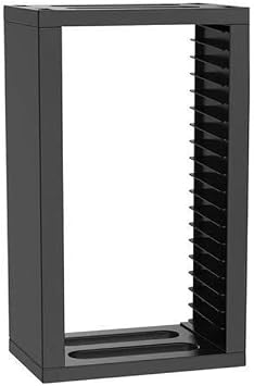 Video Game Disc Rack Tower Storage Holder Stand with Controller Organizer for DVD Games and Accessories Black ABS Material Space Saving Display Shelf for Gaming EnthusiasTP4-19221