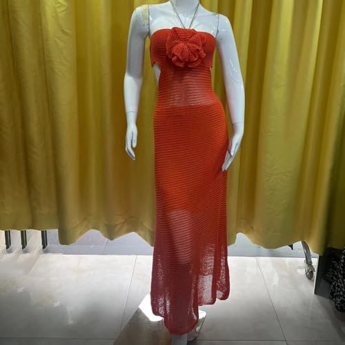 Robe de plage longue dos nu maillot de bain crochet chic - 6